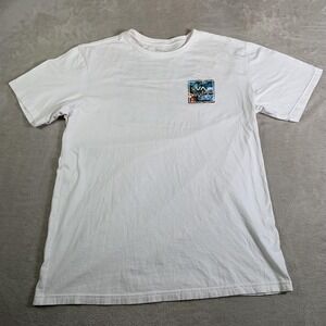 RVCA Shirt Mens‎ XL White Graphic Short Sleeve Crewneck Tropical Surf VA Logo